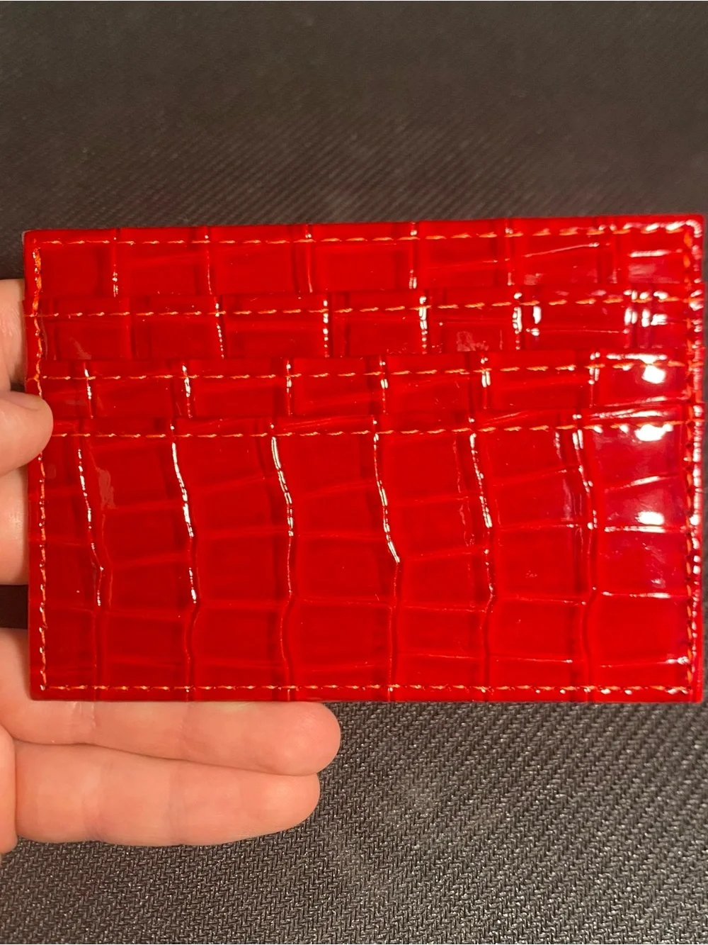 Red Crocodile Scale Wallet